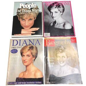 Princess Diana Vintage Tribute Magazine Publications Lot of 4 Read for List